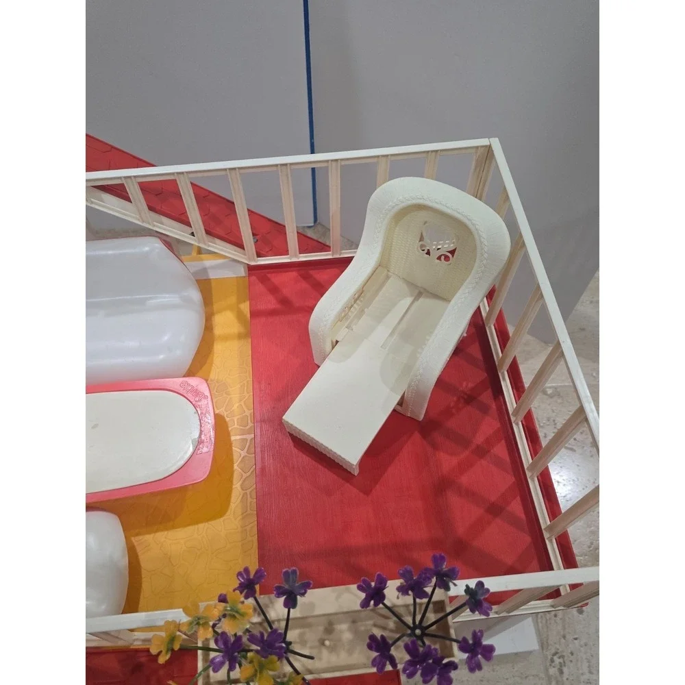 Vintage Mattel Barbie Dream House 1978-1982 A-Frame Dollhouse w/ Accessories